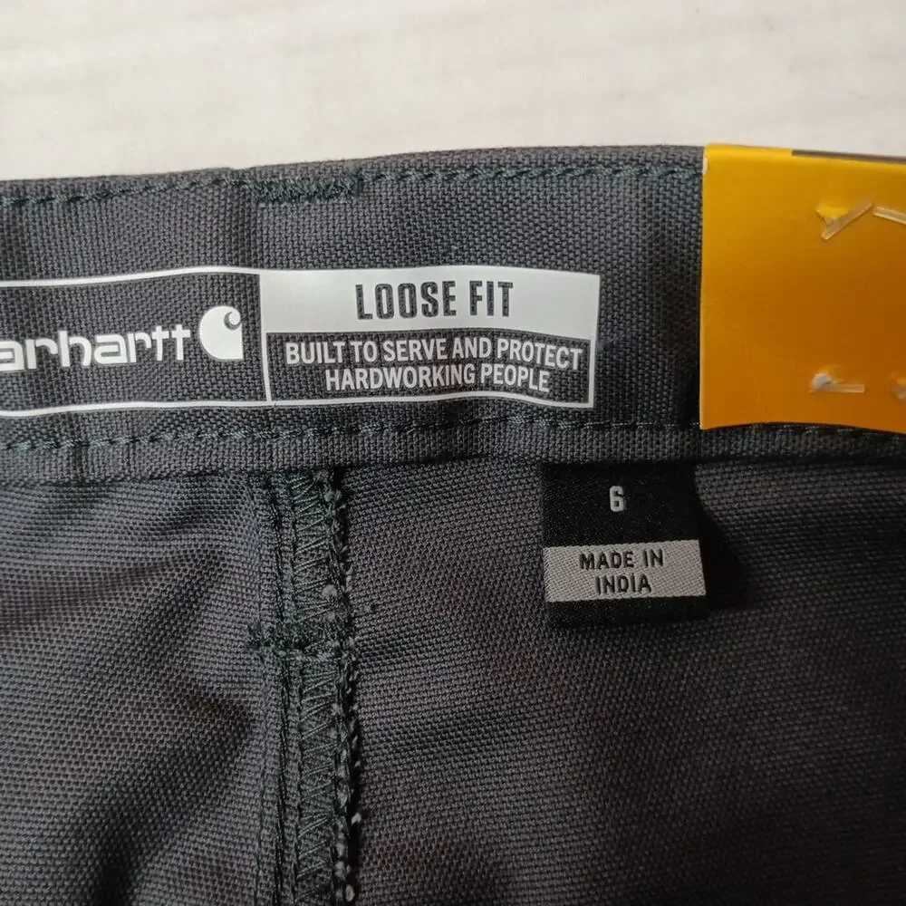 Carhartt Women's Canvas Work Shorts Gray Loose Flex‎ Size 6